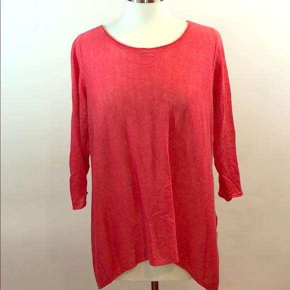 Eileen Fisher Sweaters - Eileen Fisher Linen Lightweight Coral Sweater 1X